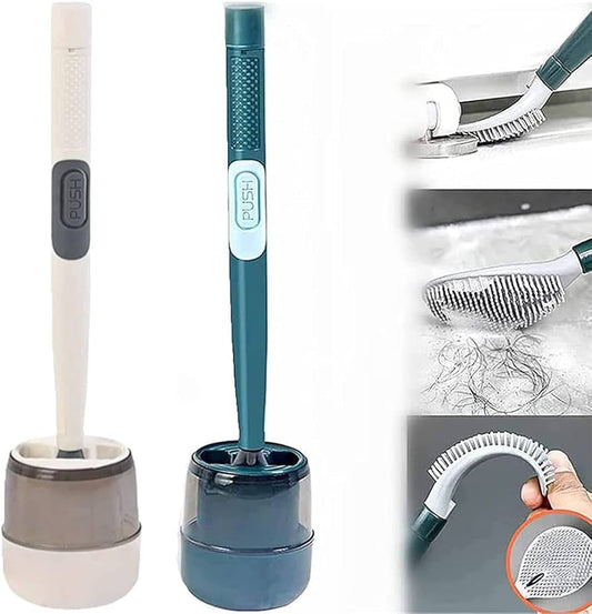 Wall mounted silicone toilet brush without punching